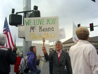 sign waving